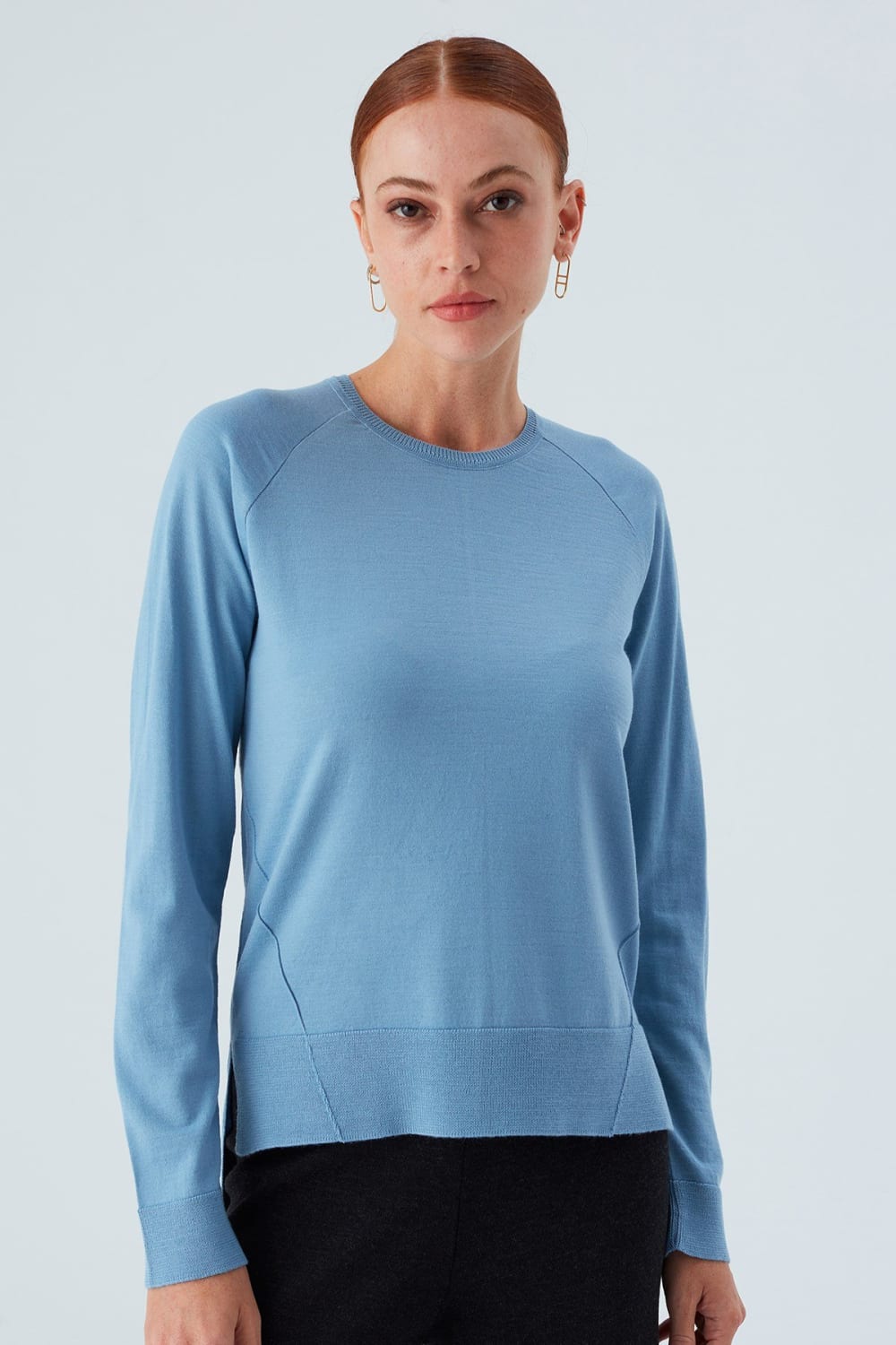 Peraluna-Vanessa Pullover Merino Yünlü Yanları Yırtmaçlı Ince Kadın Triko Kazak-Kazak & Triko-26-Milagron.com