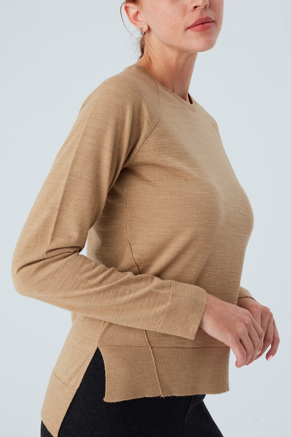 Peraluna-Vanessa Pullover Merino Yünlü Yanları Yırtmaçlı Ince Kadın Triko Kazak-Kazak & Triko-30-Milagron.com