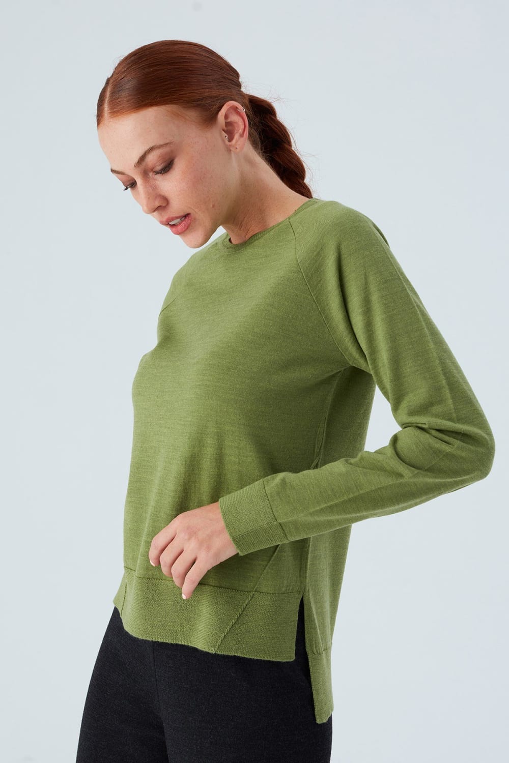 Peraluna-Vanessa Pullover Merino Yünlü Yanları Yırtmaçlı Ince Kadın Triko Kazak-Kazak & Triko-6-Milagron.com