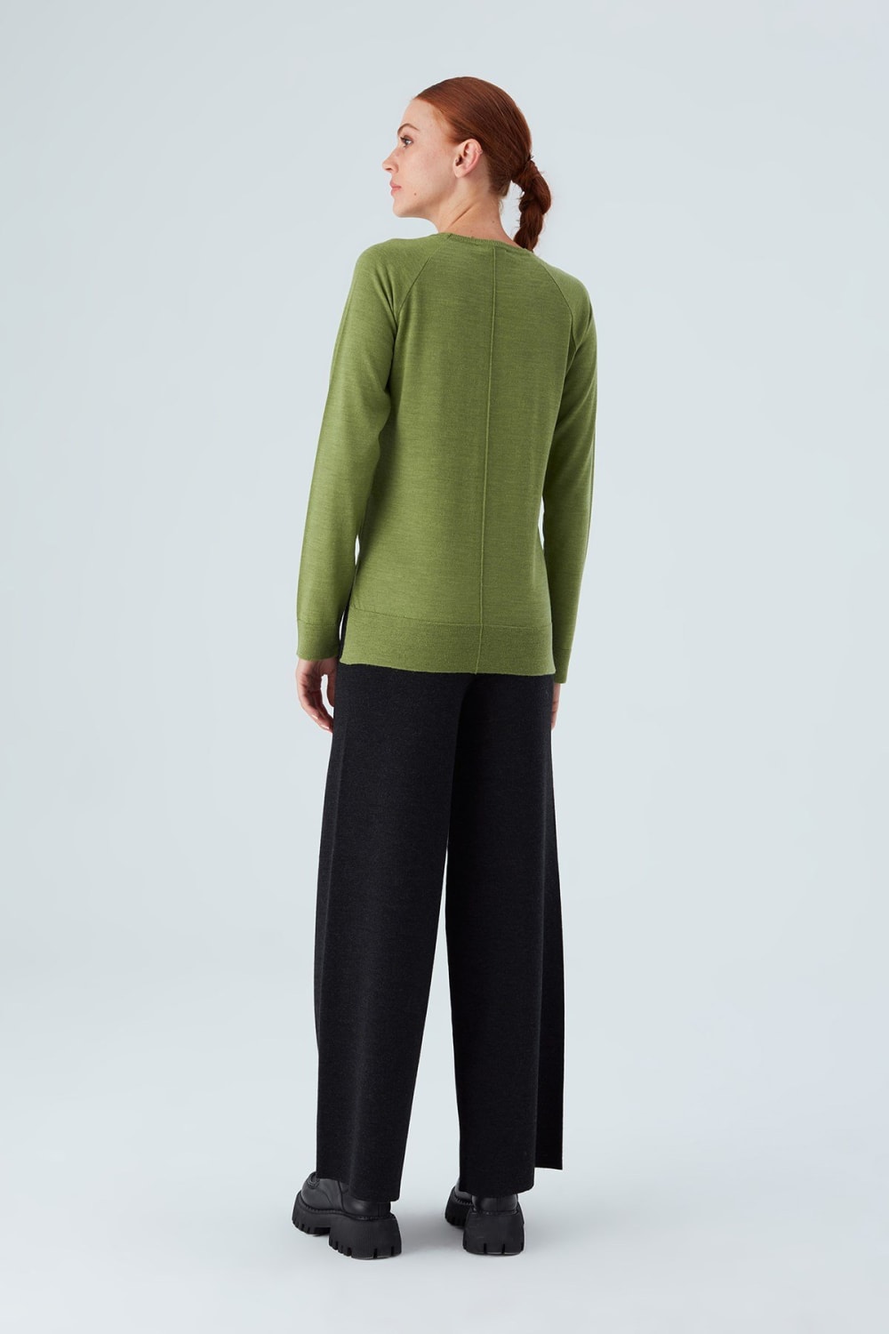 Peraluna-Vanessa Pullover Merino Yünlü Yanları Yırtmaçlı Ince Kadın Triko Kazak-Kazak & Triko-9-Milagron.com