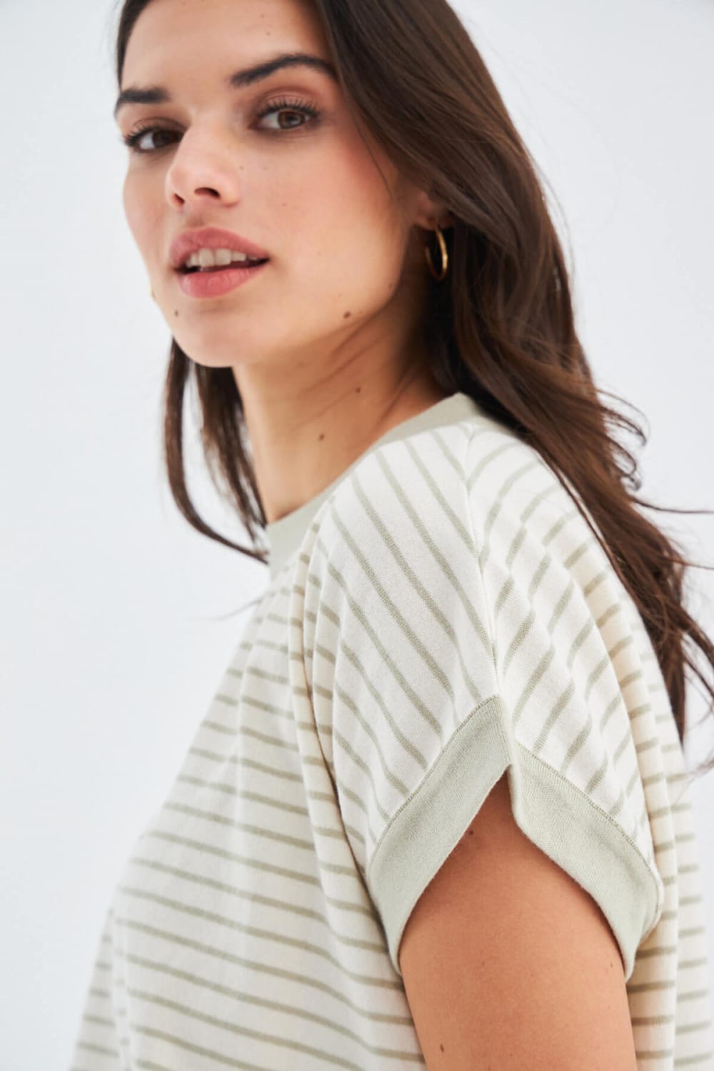 Peraluna-Vera Blouse & Shorts Pamuklu Yazlık Kadın Triko Şort Takım-Şort-3-Milagron.com