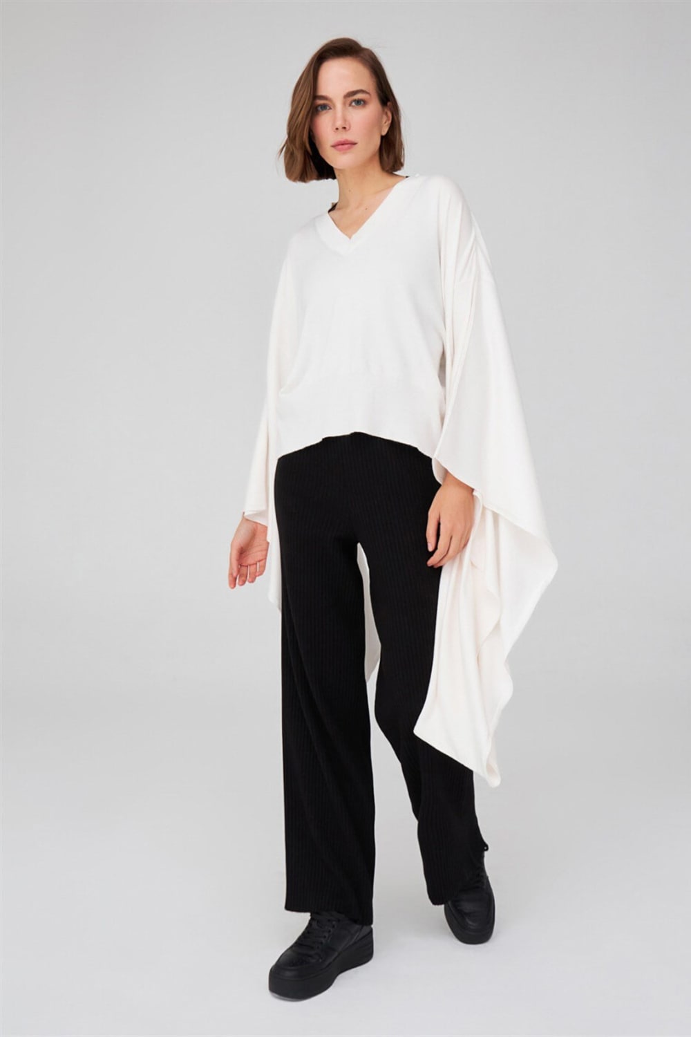 Peraluna-Viskon Karışım Egzotik Kadın Triko Kimono-Kimono-1-Milagron.com