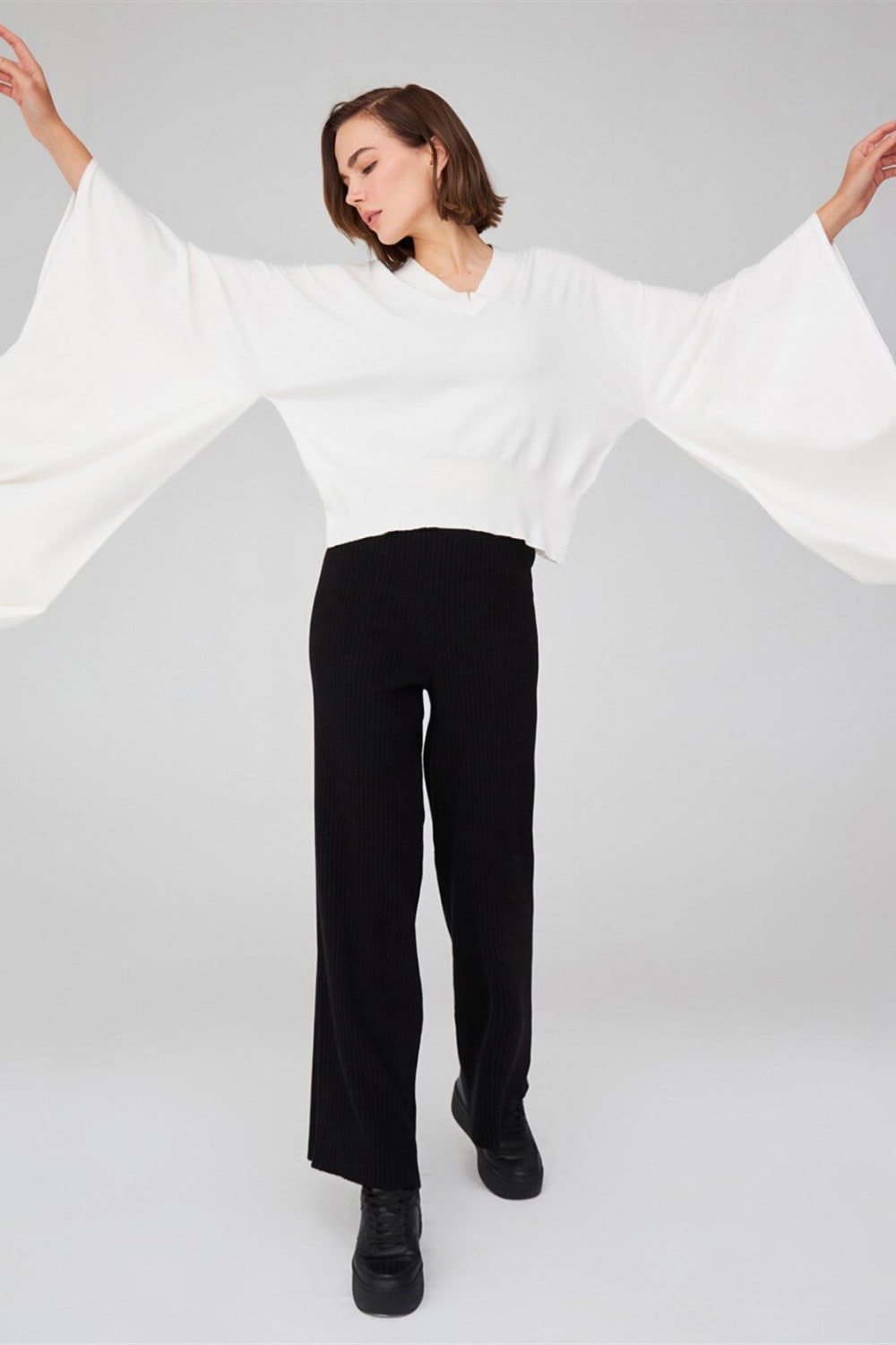 Peraluna-Viskon Karışım Egzotik Kadın Triko Kimono-Kimono-2-Milagron.com