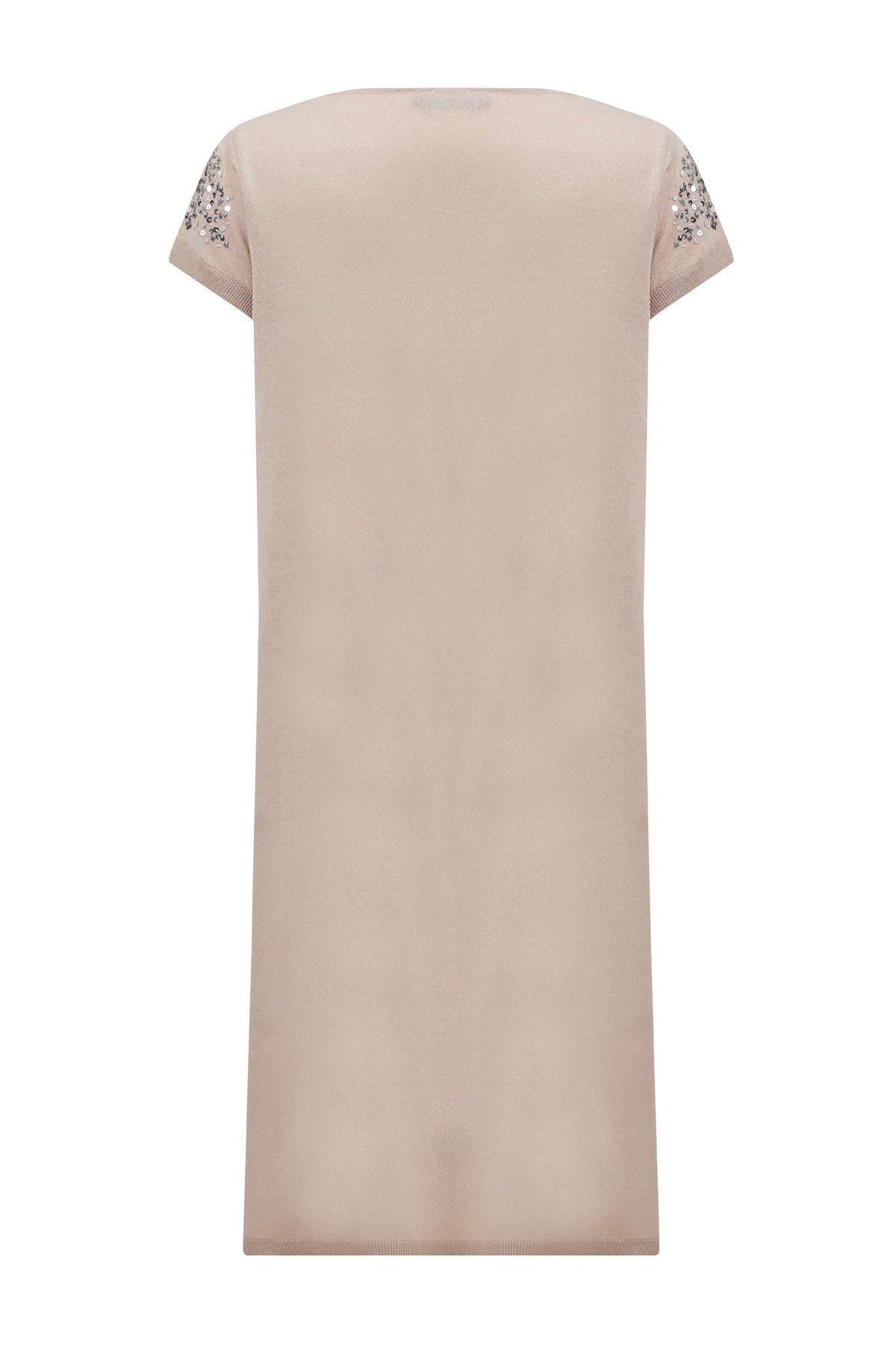 Peraluna-Yazlık Boncuk İşlemeli İnce Elbise Bej-Elbise-10-Milagron.com