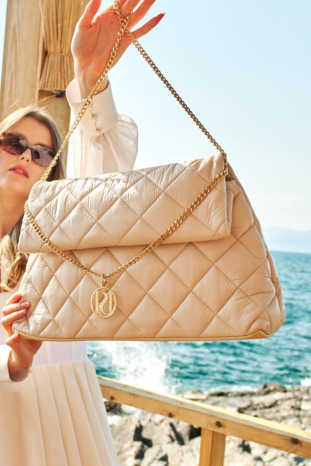 Petra Petrova-Bej Büyük Kapitone Çanta-Çanta Aksesuarları-4-Milagron.com