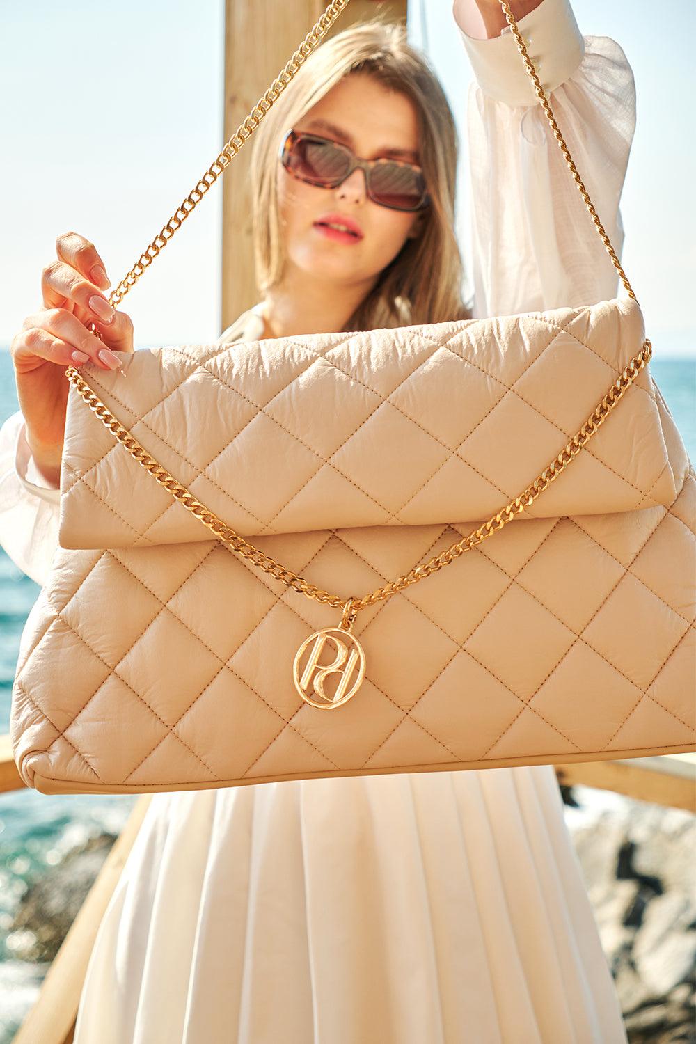 Petra Petrova-Bej Büyük Kapitone Çanta-Çanta Aksesuarları-5-Milagron.com