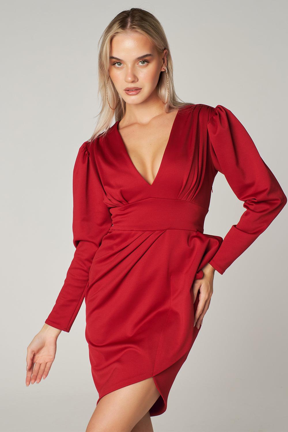 Petra Petrova-Kırmızı Drapeli Elbise Gloria-Elbise-1-Milagron.com