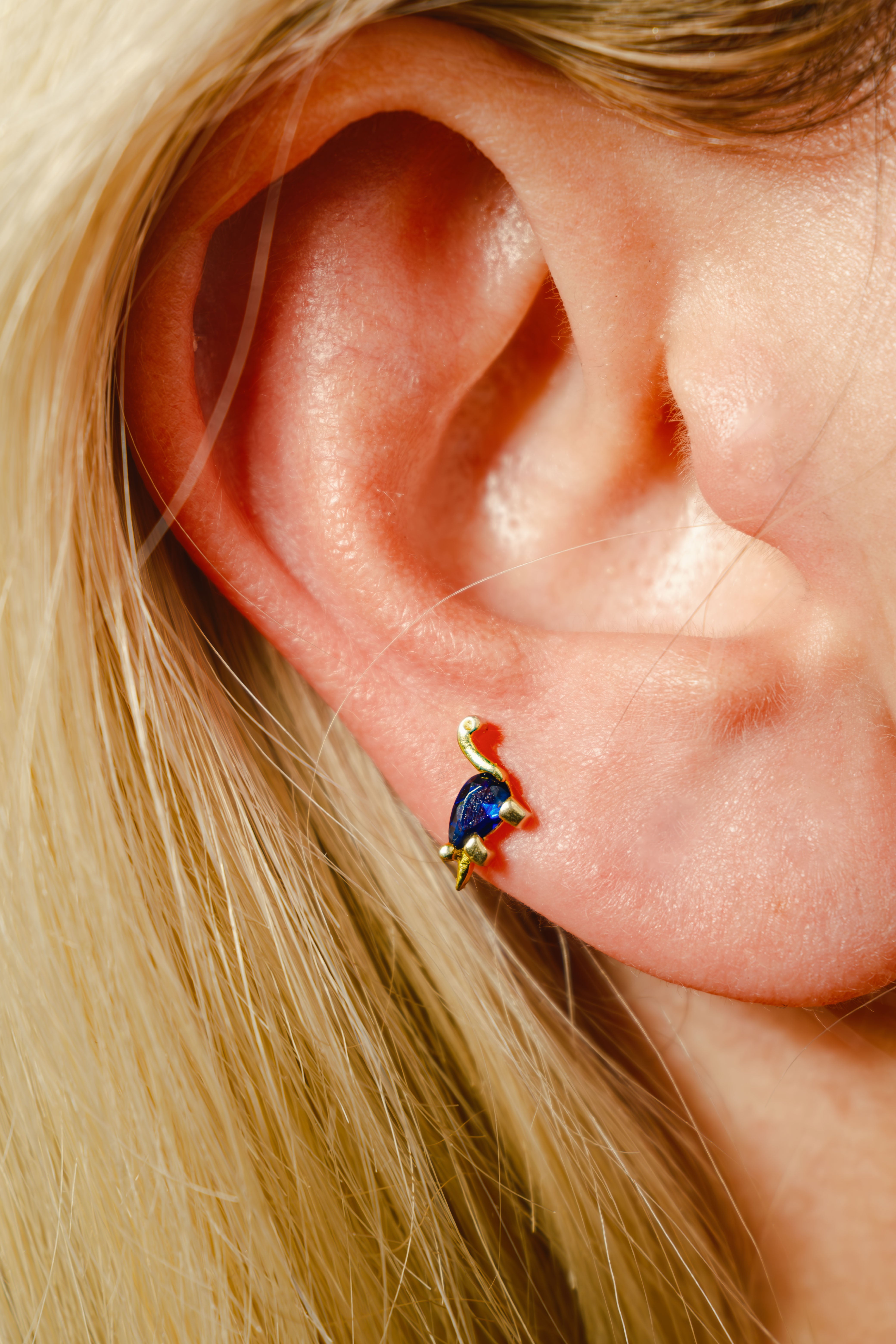 Pia Yuli-Blue Dinazor Piercing-Küpe-4-Milagron.com