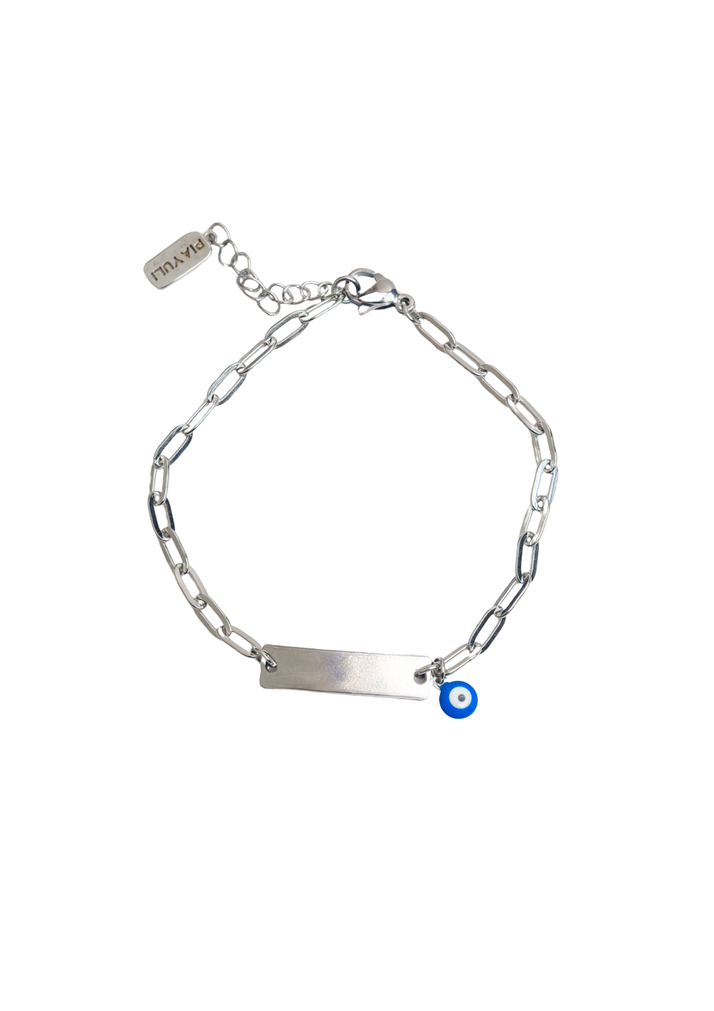 Pia Yuli-Dikdörtgen Beyaz Bebek Künye-Bileklik-2-Milagron.com