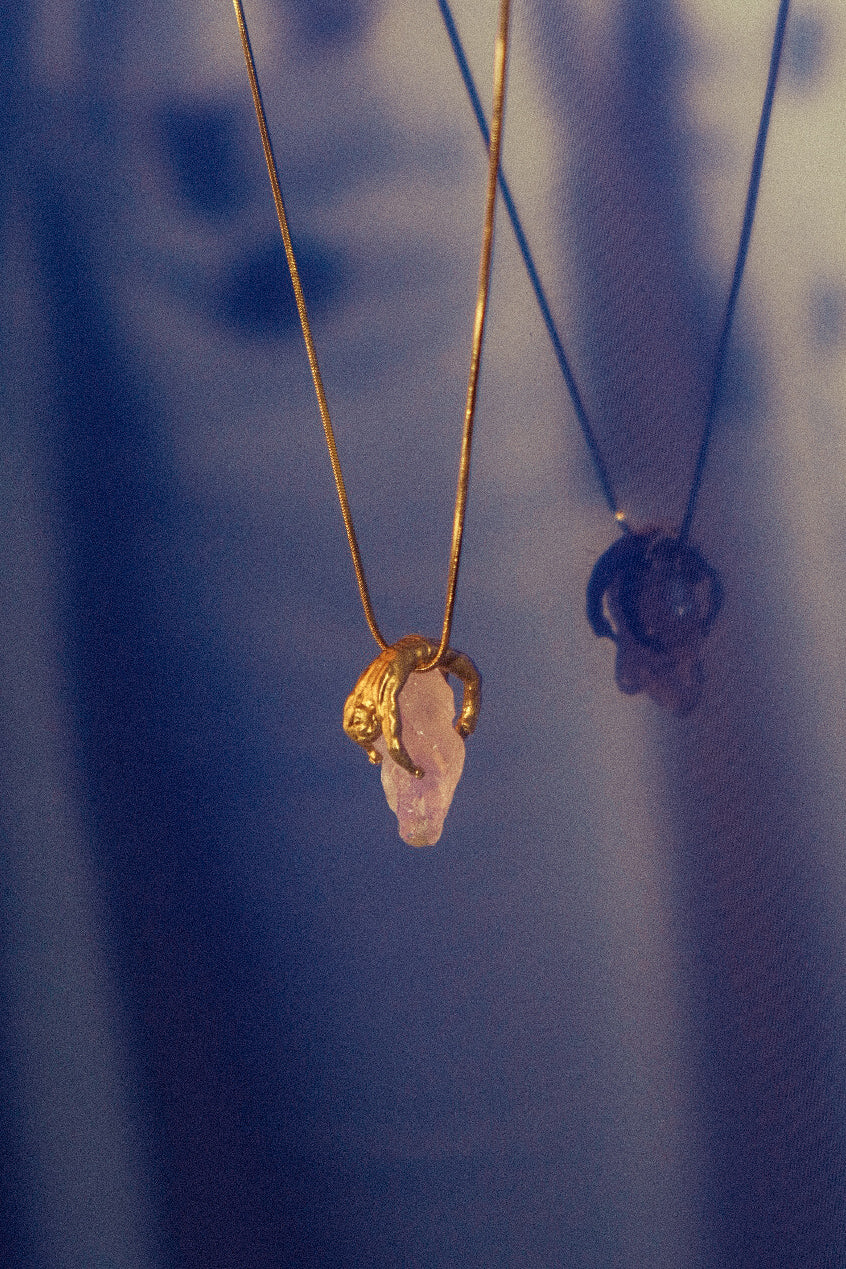 Pia Yuli-Pembe Kuvars Lover Mini Kolye-Kolye-5-Milagron.com