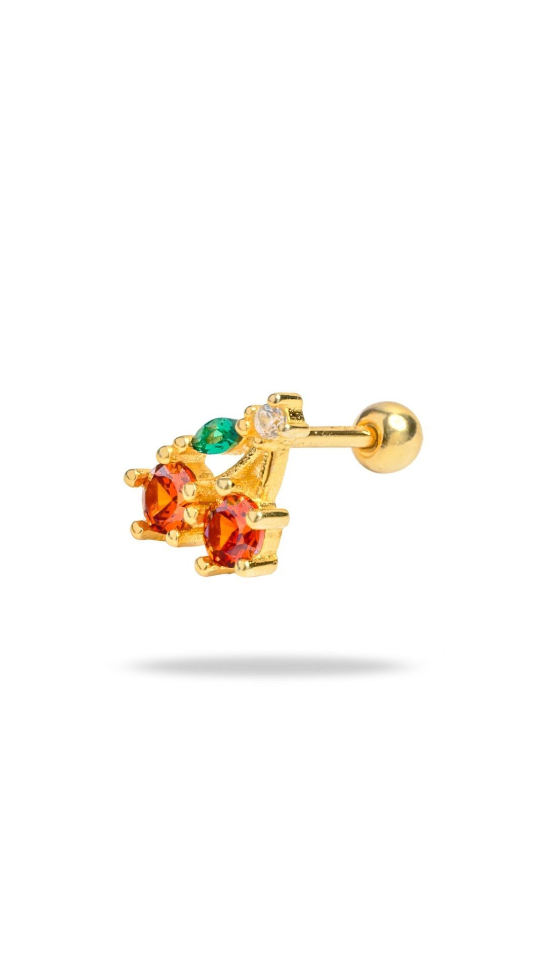 Pia Yuli-Red Cherry Piercing-Küpe-2-Milagron.com