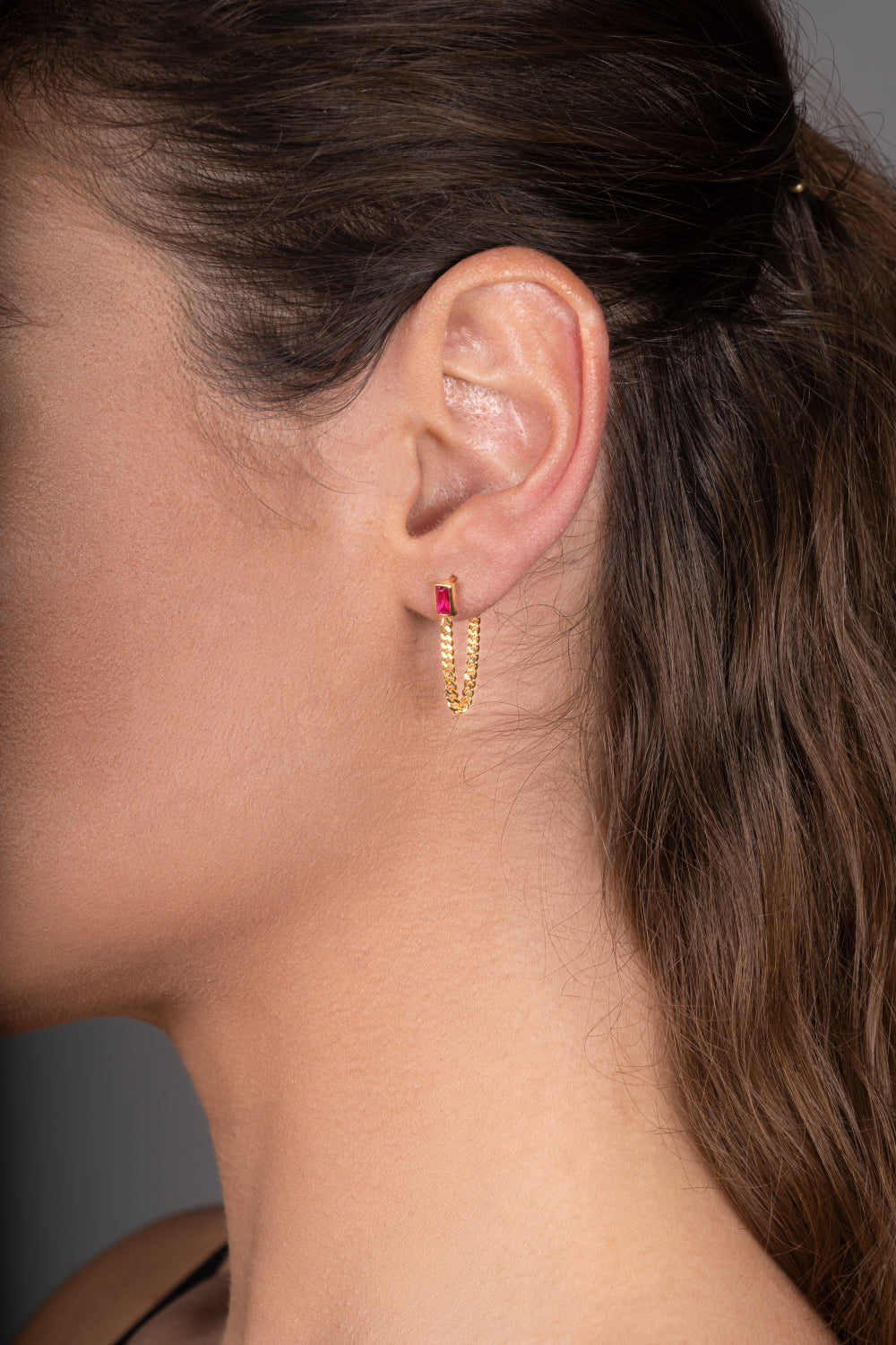 Pia&Co-Cadea Baget Taşlı Zincir Küpe-Küpe-2-Milagron.com