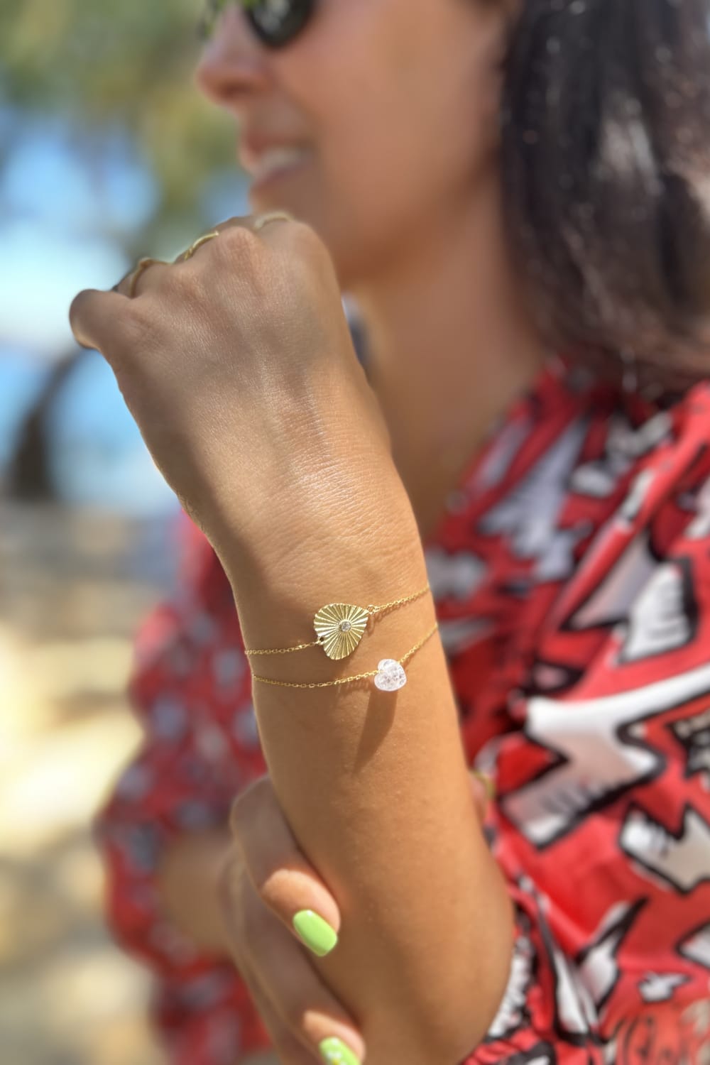 Pia&Co-Dama Taşlı Dokulu Kalp Bileklik-Bileklik-2-Milagron.com