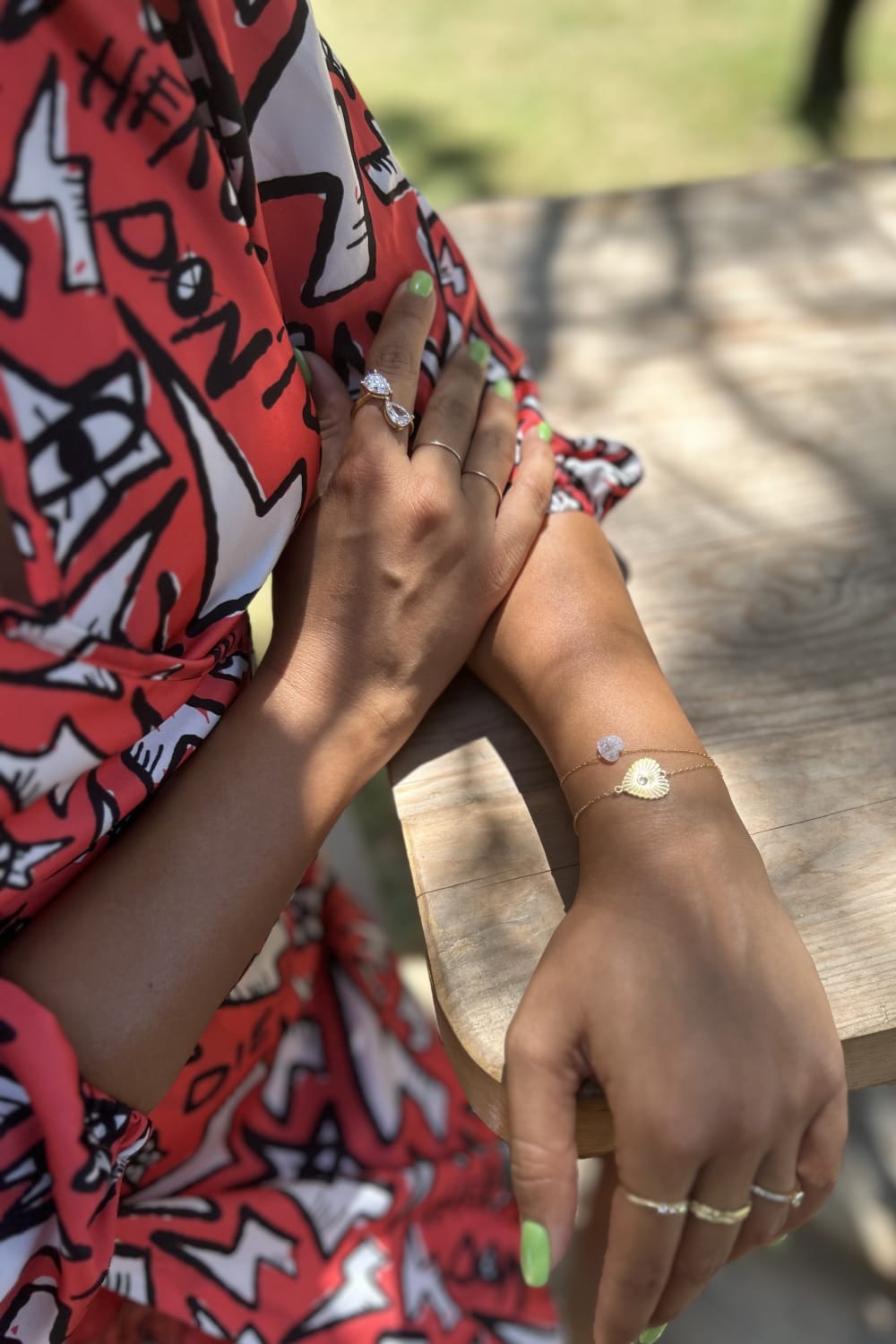 Pia&Co-Dama Taşlı Dokulu Kalp Bileklik-Bileklik-3-Milagron.com