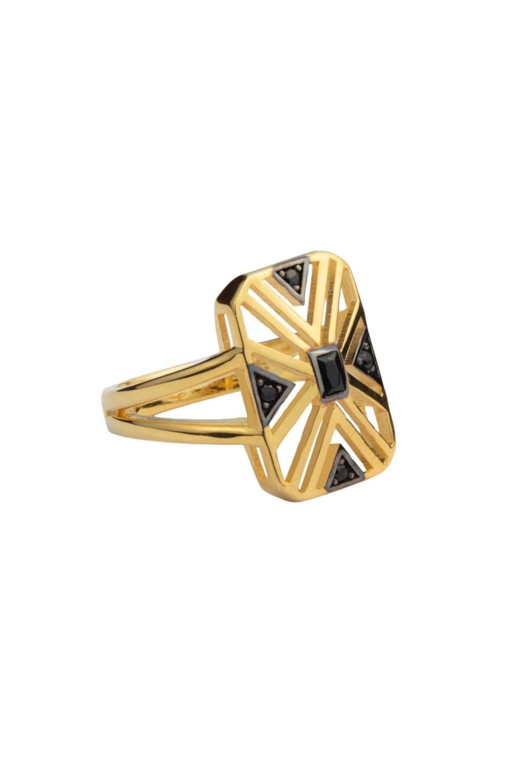 Pia&Co-Distira Dikdörtgen Taşlı Gümüş Yüzük-Yüzük-1-Milagron.com