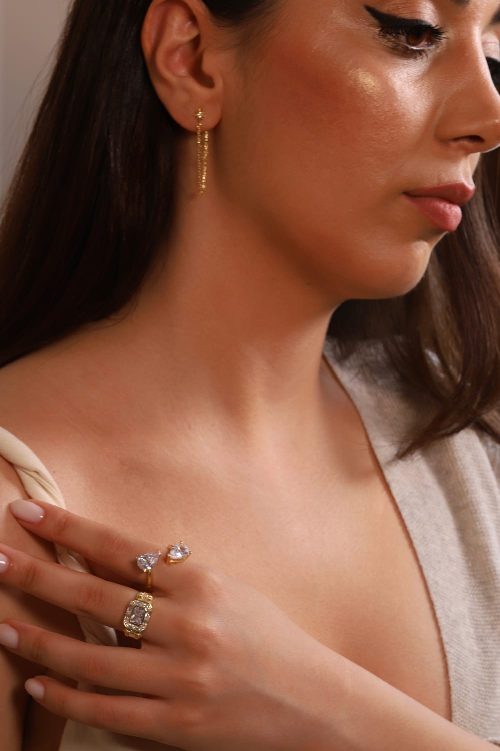 Pia&Co-Drop Damla Taşlı Gümüş Yüzük-Yüzük-2-Milagron.com