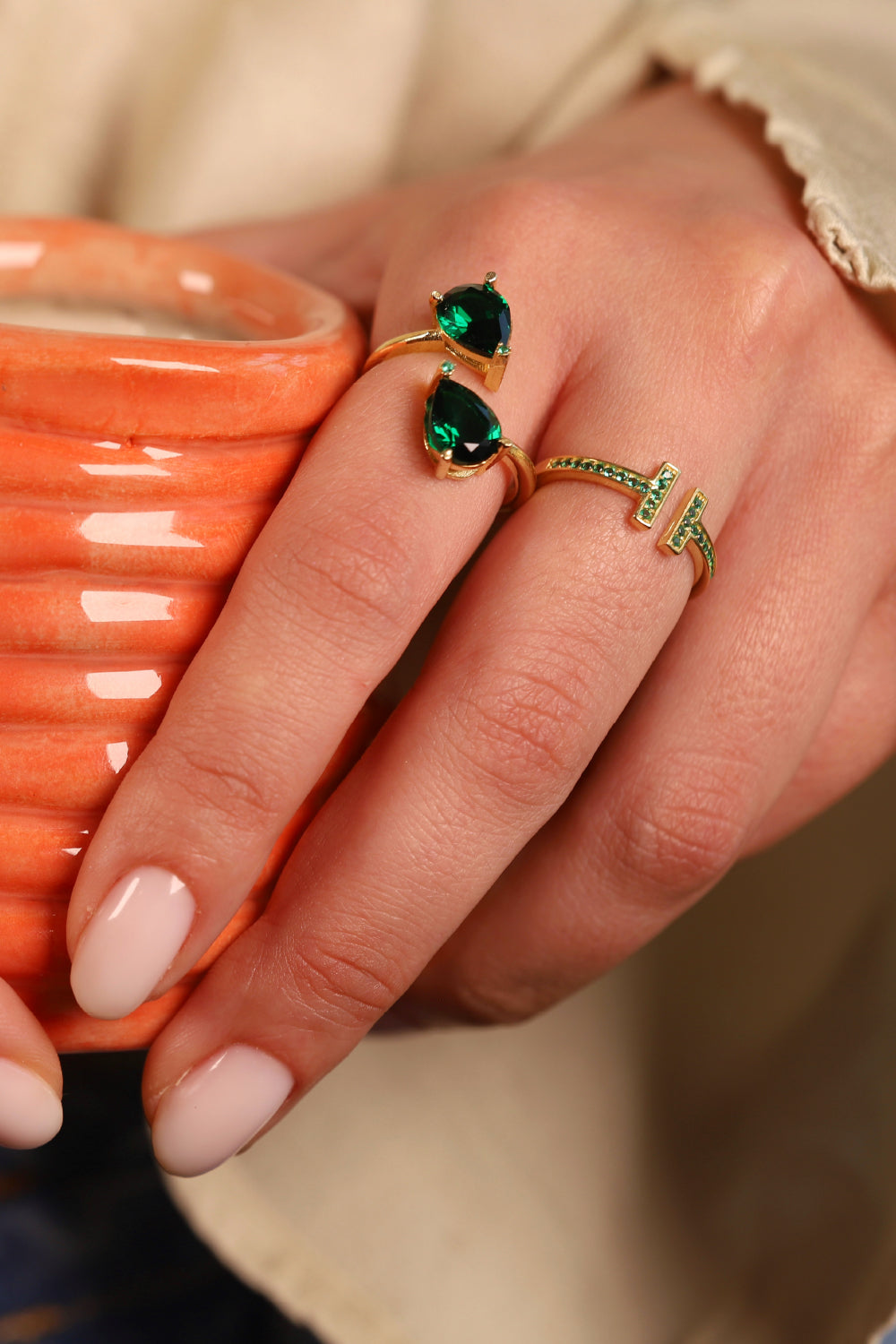 Pia&Co-Drop Damla Taşlı Gümüş Yüzük-Yüzük-2-Milagron.com