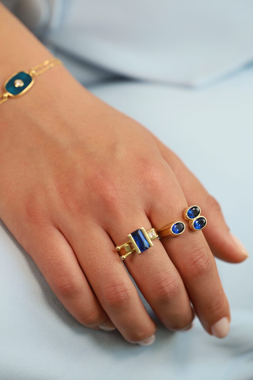 Pia&Co-Ecke Taşlı Gümüş Yüzük-Yüzük-5-Milagron.com