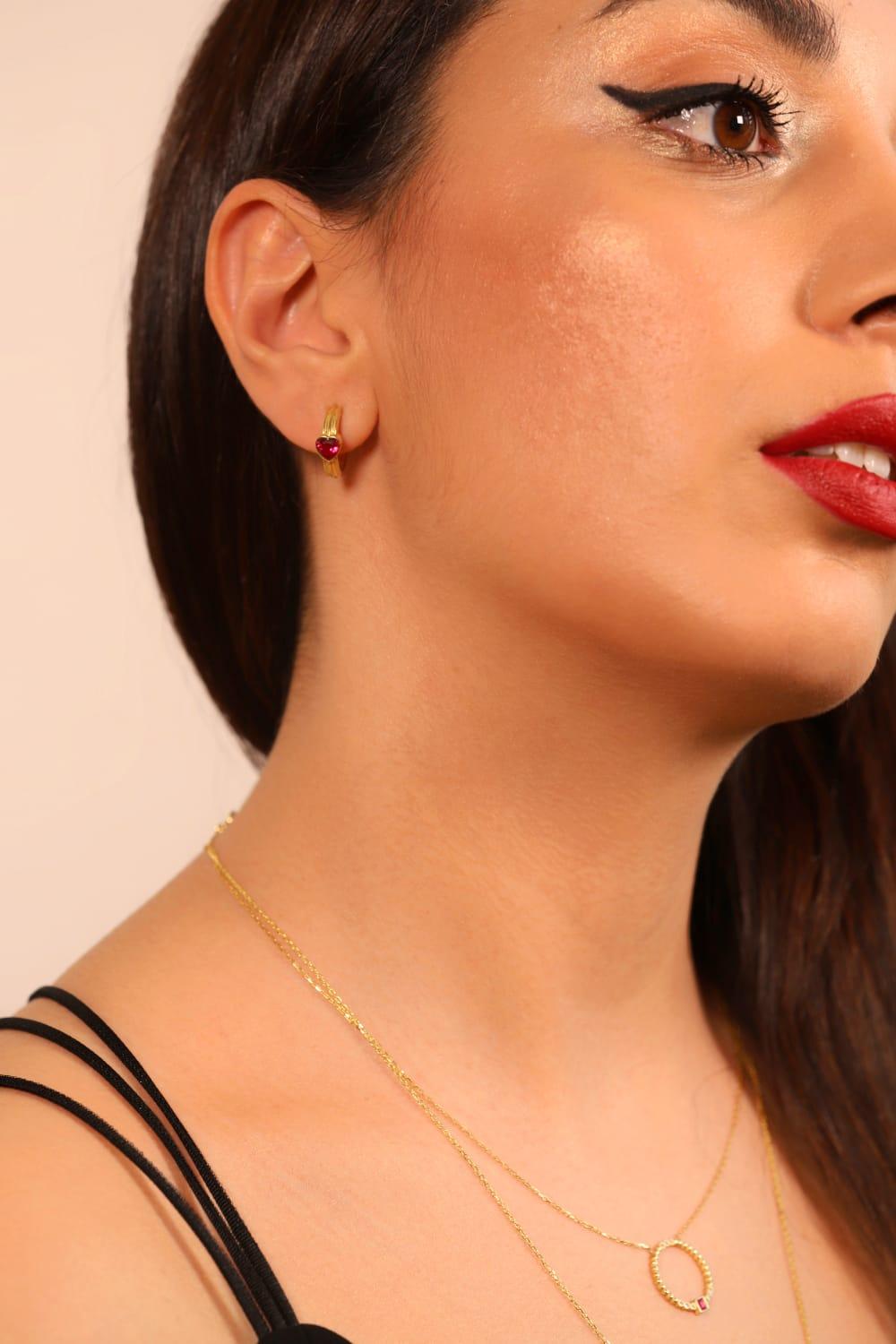 Pia&Co-Mirno Kalp Taşlı Küpe-Küpe-2-Milagron.com