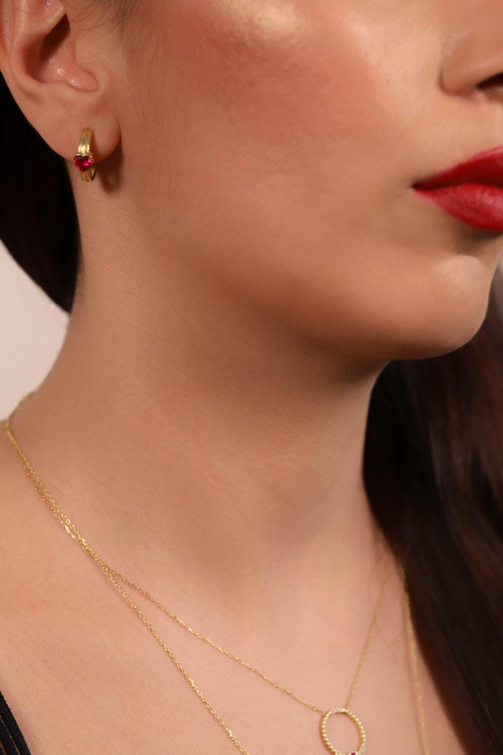 Pia&Co-Mirno Kalp Taşlı Küpe-Küpe-4-Milagron.com