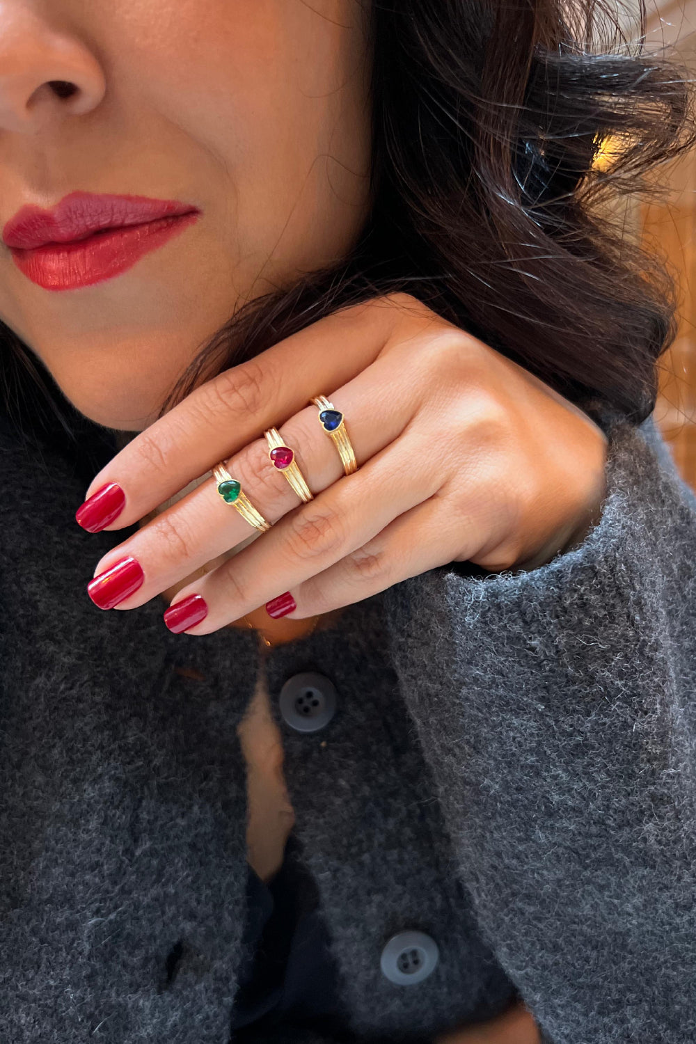 Pia&Co-Mirno Taşlı Kalp Yüzük-Yüzük-2-Milagron.com