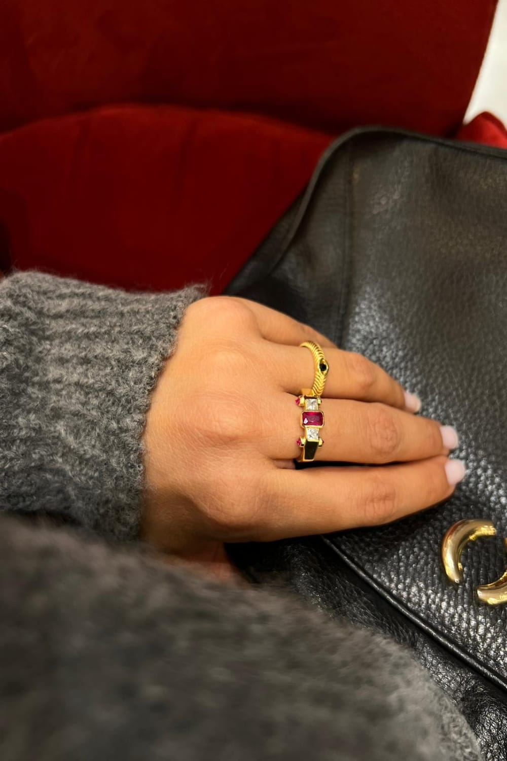 Pia&Co-Nama Taşlı Dokulu Gümüş Yüzük-Yüzük-2-Milagron.com