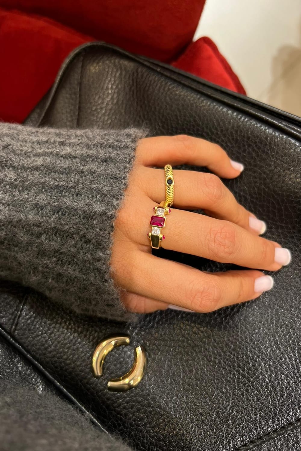 Pia&Co-Nama Taşlı Dokulu Gümüş Yüzük-Yüzük-3-Milagron.com