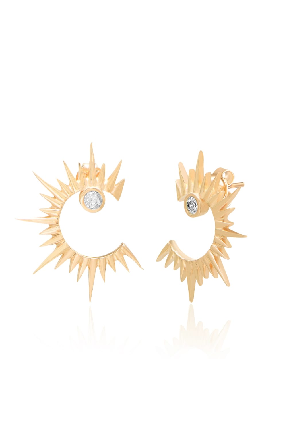 Pia&Co-Solar Taşlı Gümüş Güneş Küpe-Küpe-1-Milagron.com