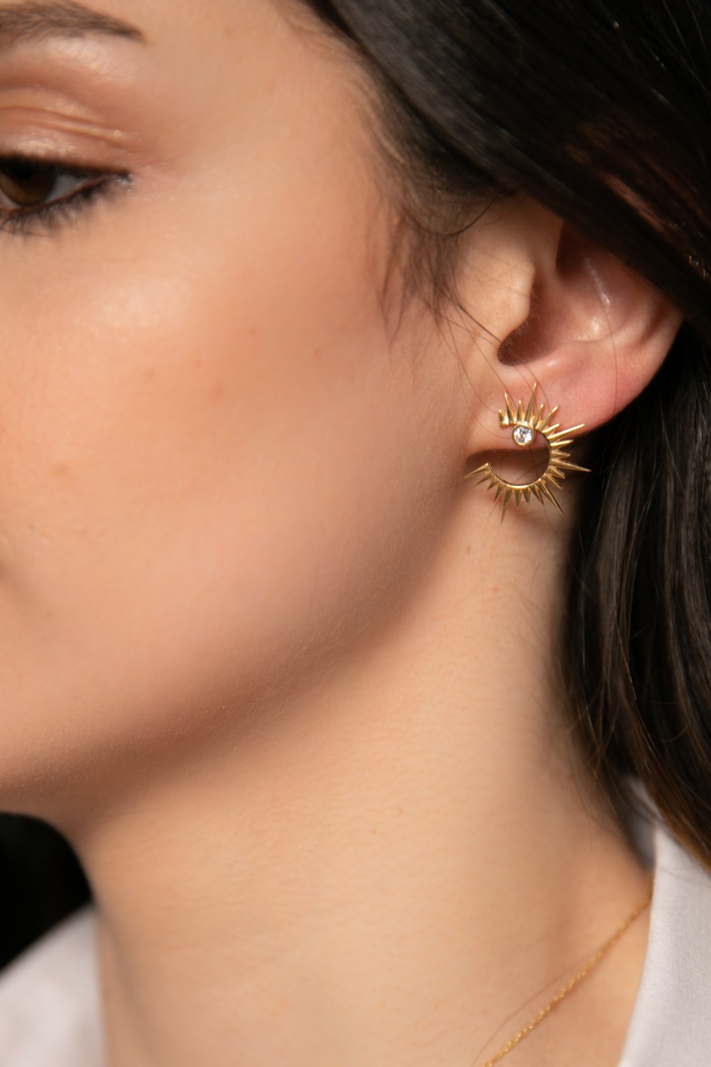 Pia&Co-Solar Taşlı Gümüş Güneş Küpe-Küpe-2-Milagron.com