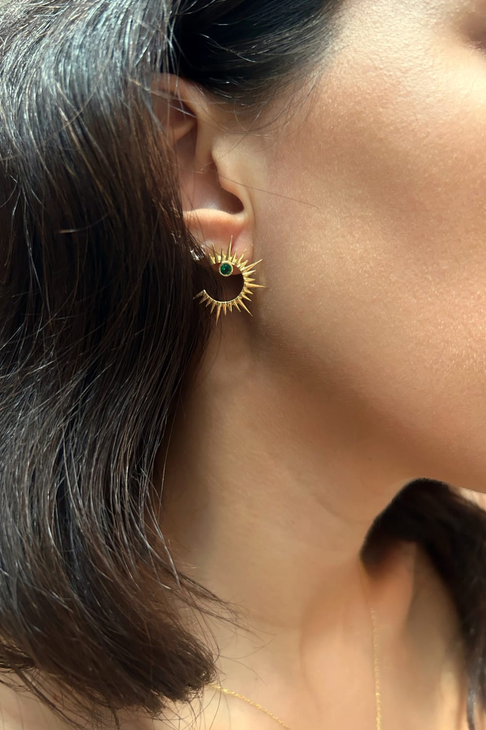 Pia&Co-Solar Taşlı Gümüş Güneş Küpe-Küpe-4-Milagron.com