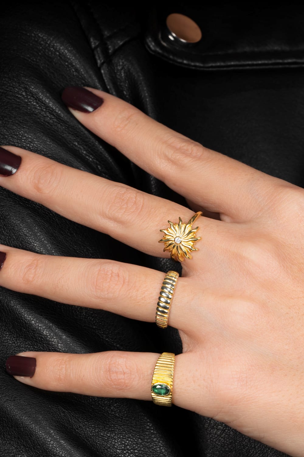 Pia&Co-Solis Taşlı Gümüş Güneş Yüzük-Yüzük-2-Milagron.com