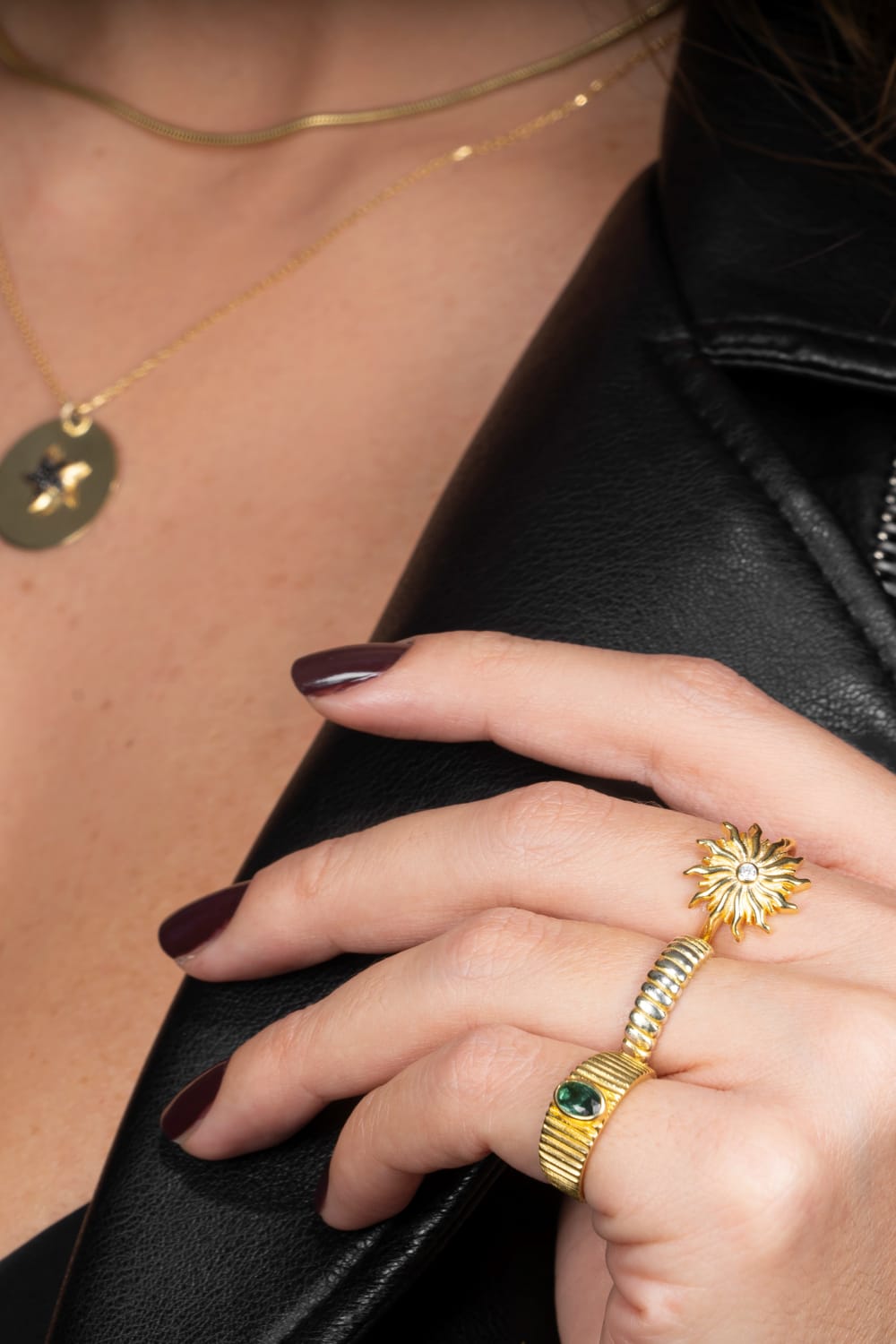 Pia&Co-Solis Taşlı Gümüş Güneş Yüzük-Yüzük-4-Milagron.com