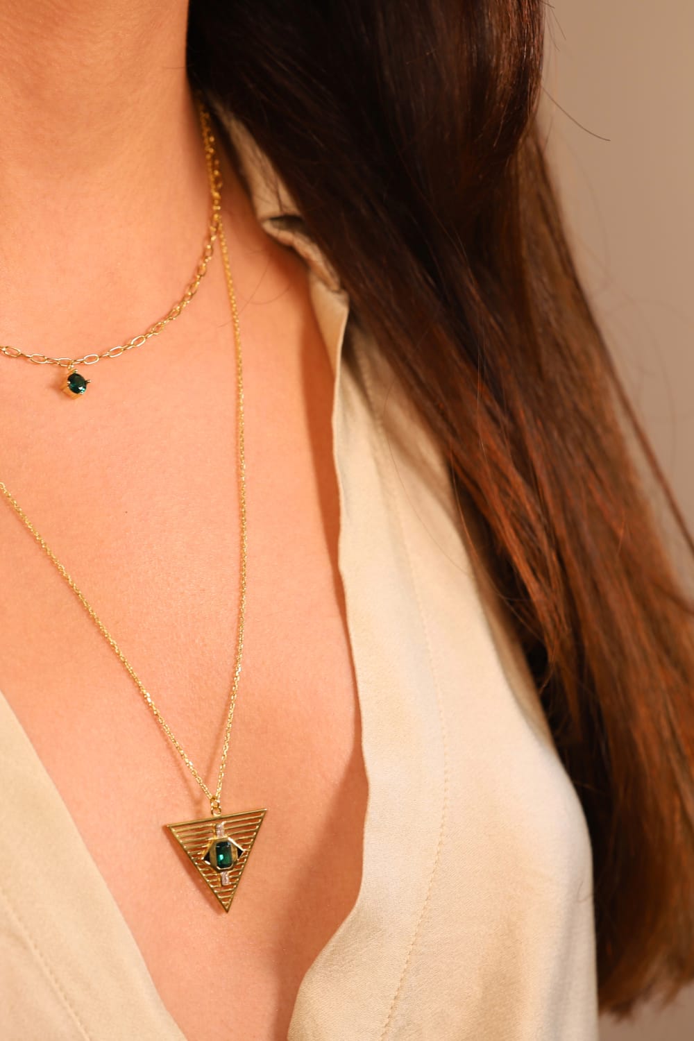 Pia&Co-Tiga Taşlı Mineli Kafes Kolye-Kolye-3-Milagron.com