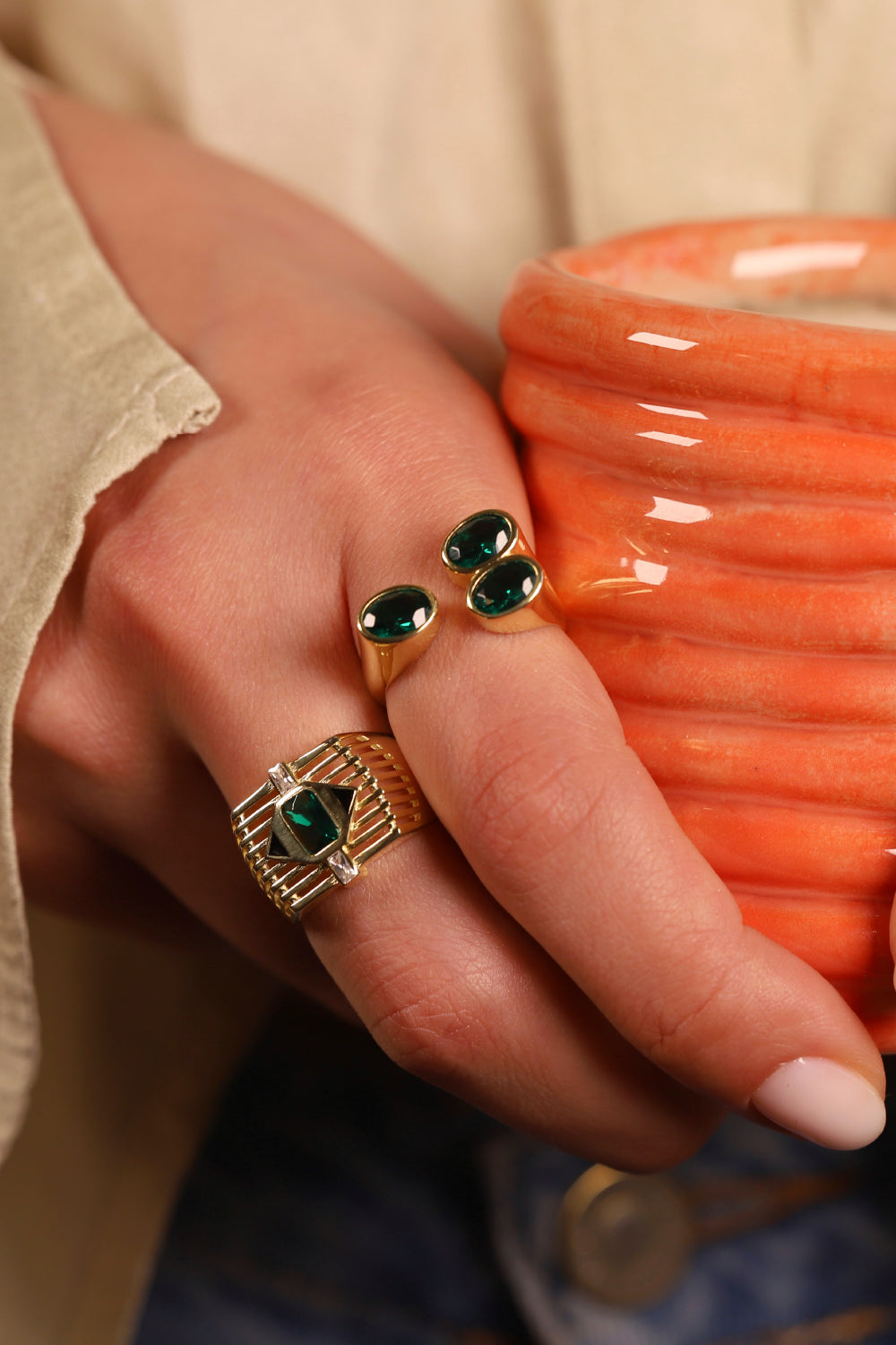 Pia&Co-Tiga Taşlı Mineli Kafes Yüzük-Yüzük-2-Milagron.com