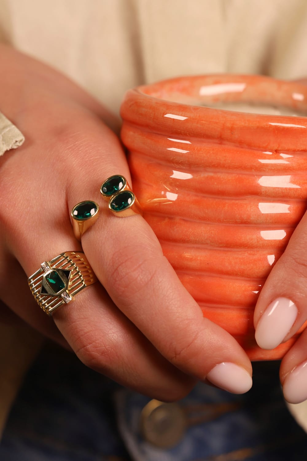 Pia&Co-Tiga Taşlı Mineli Kafes Yüzük-Yüzük-3-Milagron.com