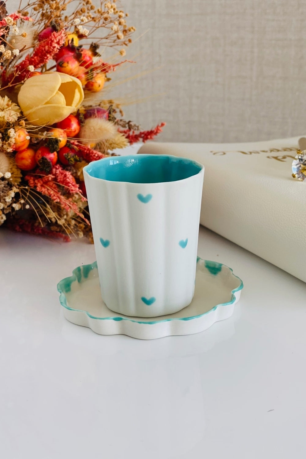 Flower Mini Kahve Bardağı ve Tabağı - 2