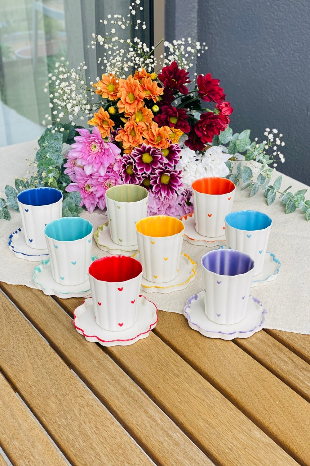 Flower Mini Kahve Bardağı ve Tabağı - 3