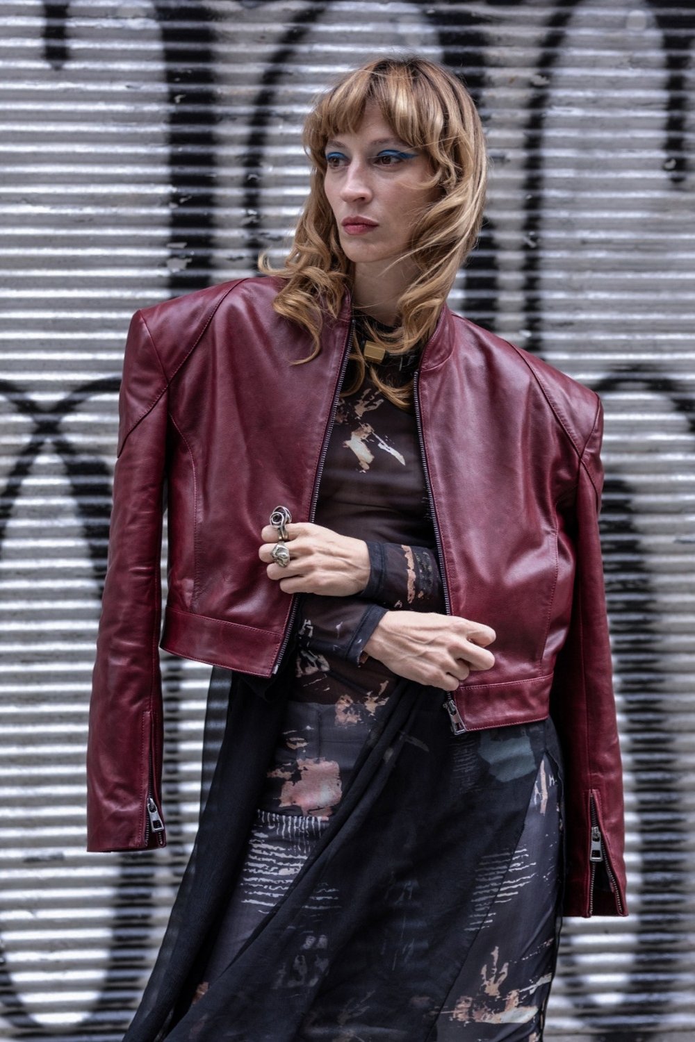 Pica Noir-Mythe Pica Saksağan Kabartmalı Deri Ceket-Deri Mont-1-Milagron.com