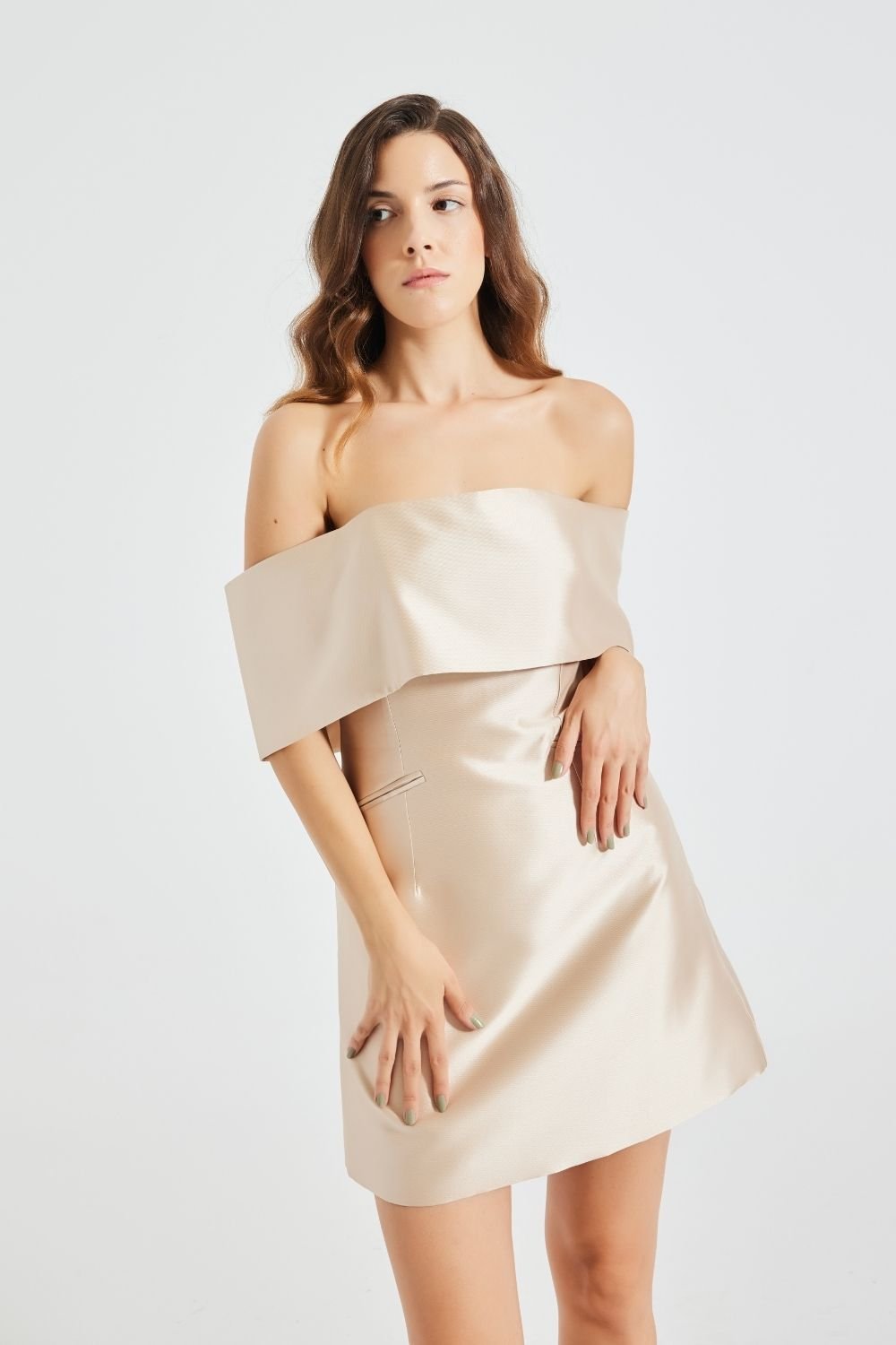 Pines-Alice Beige Dress-Elbise-1-Milagron.com