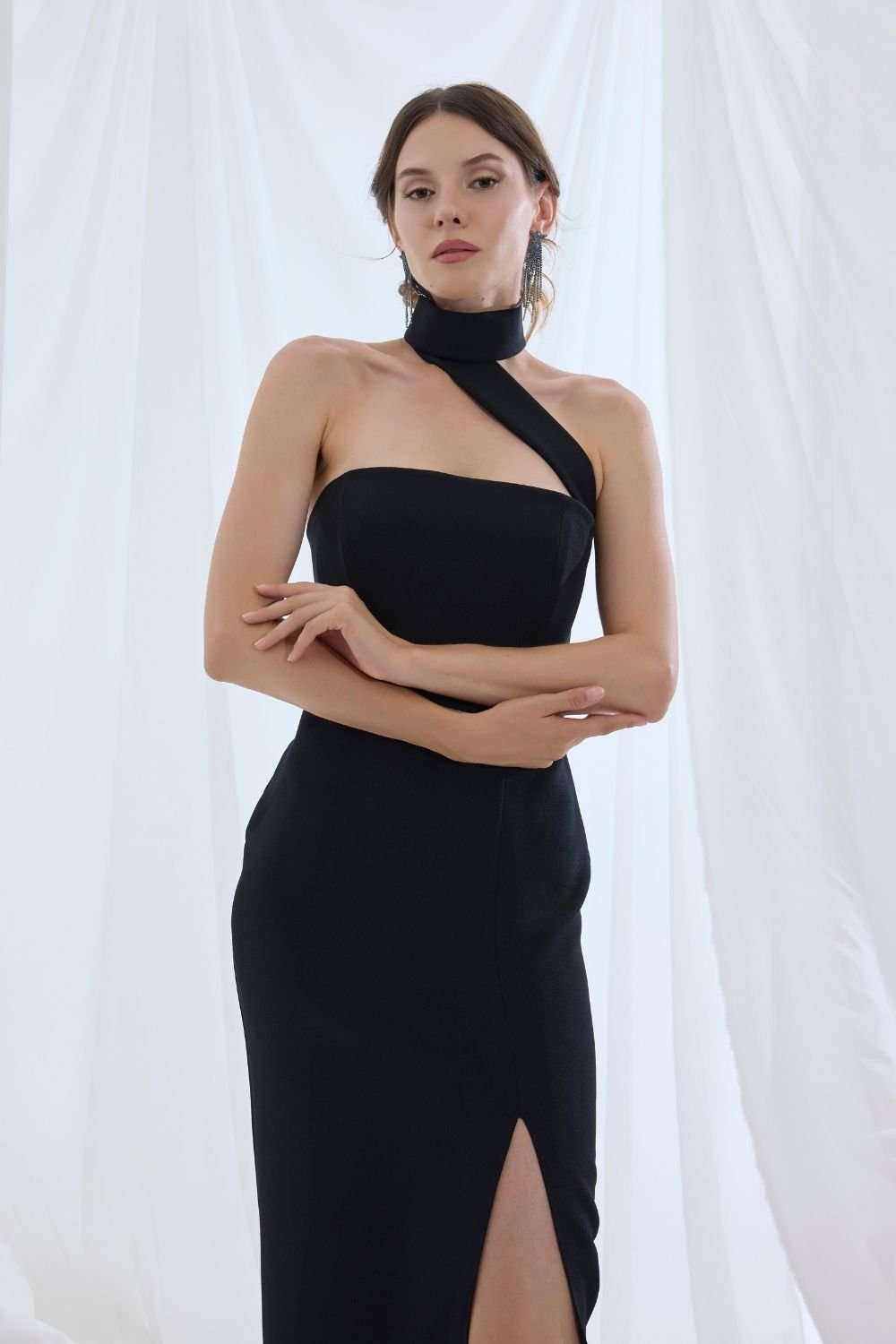 Pines-Caroline Black Dress-Elbise-3-Milagron.com