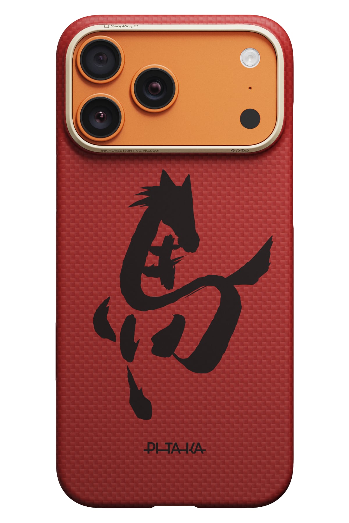 Horse Painting Iphone 17 Pro Magsafe Uyumlu Aramid Fiber Kılıf Cinnabar