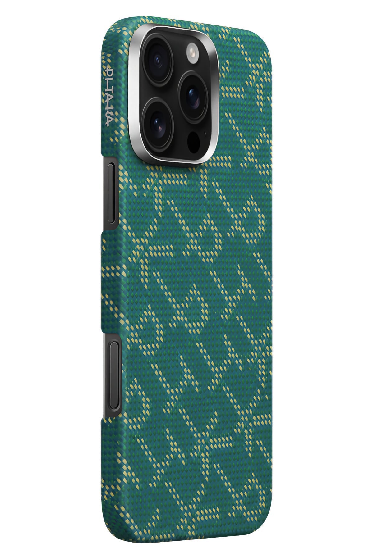 Monogram Iphone 16 Pro Max Magsafe Uyumlu Aramid Fiber Kılıf Yeşil