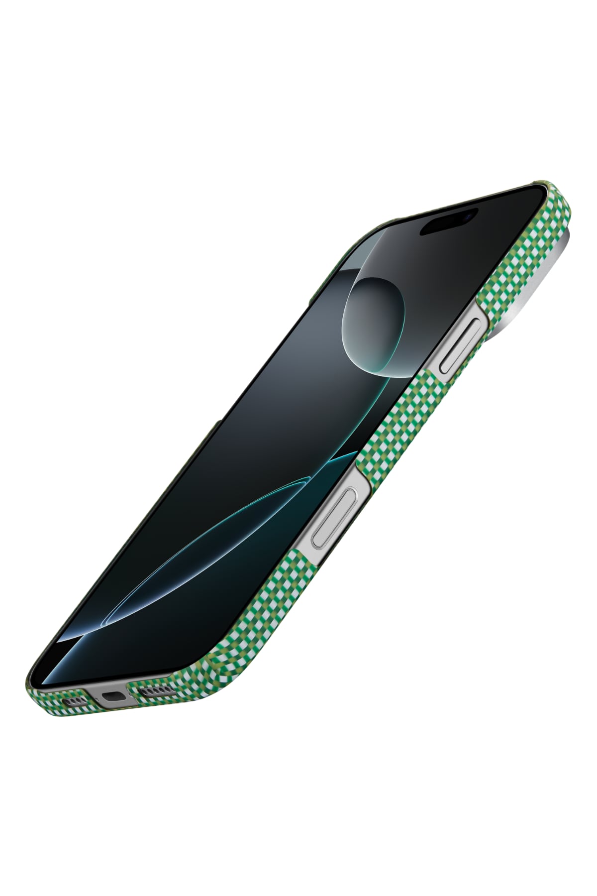 Ultra Slim Iphone 16 Plus Magsafe Uyumlu Aramid Fiber Kılıf Forest Green