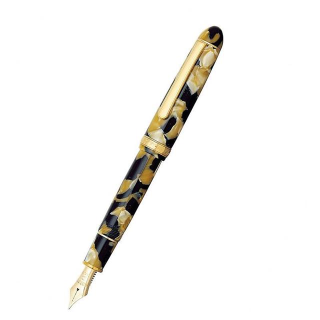 Platinum-#3776 Century Celluloid Calico Dolma Kalem 14 K Altın M Uç-Dolma Kalem-1-Milagron.com