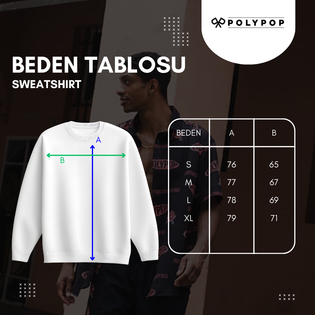 Polypop Jackpot Siyah Unisex Sweatshirt