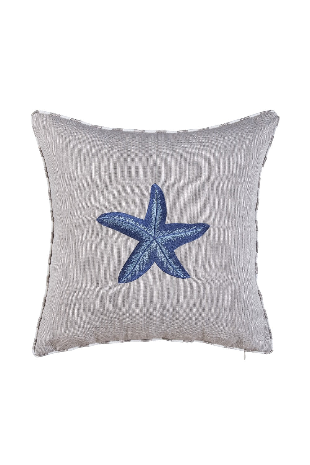 Ponet Maison-Ocean Serisi Lacivert&keten Deniz Yıldızı Desenli Keten Kırlent-Kırlent-1-Milagron.com