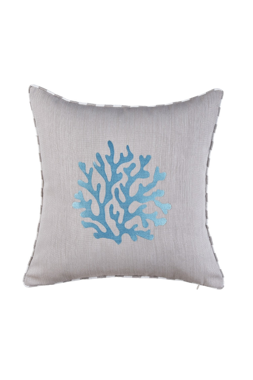 Ponet Maison-Ocean Serisi Turkuaz Mercan Desenli Keten Kırlent-Kırlent-1-Milagron.com