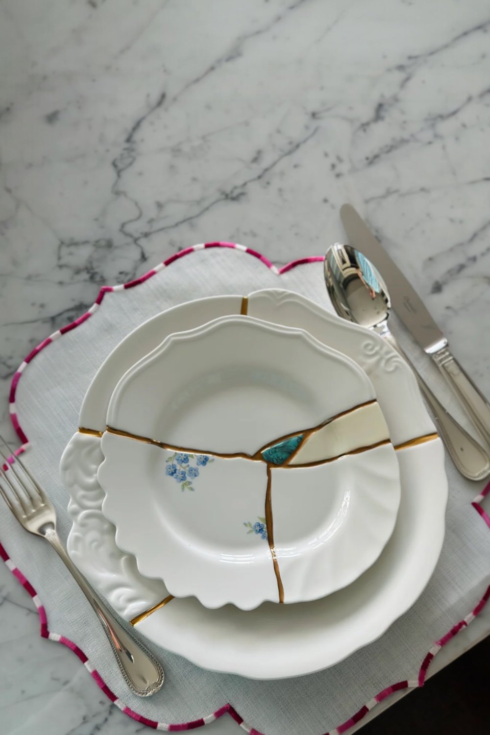 Ponet Maison-Renkli Ebruli Desen 6'lı Supla Model Amerikan Servis-Masa Örtüleri-2-Milagron.com