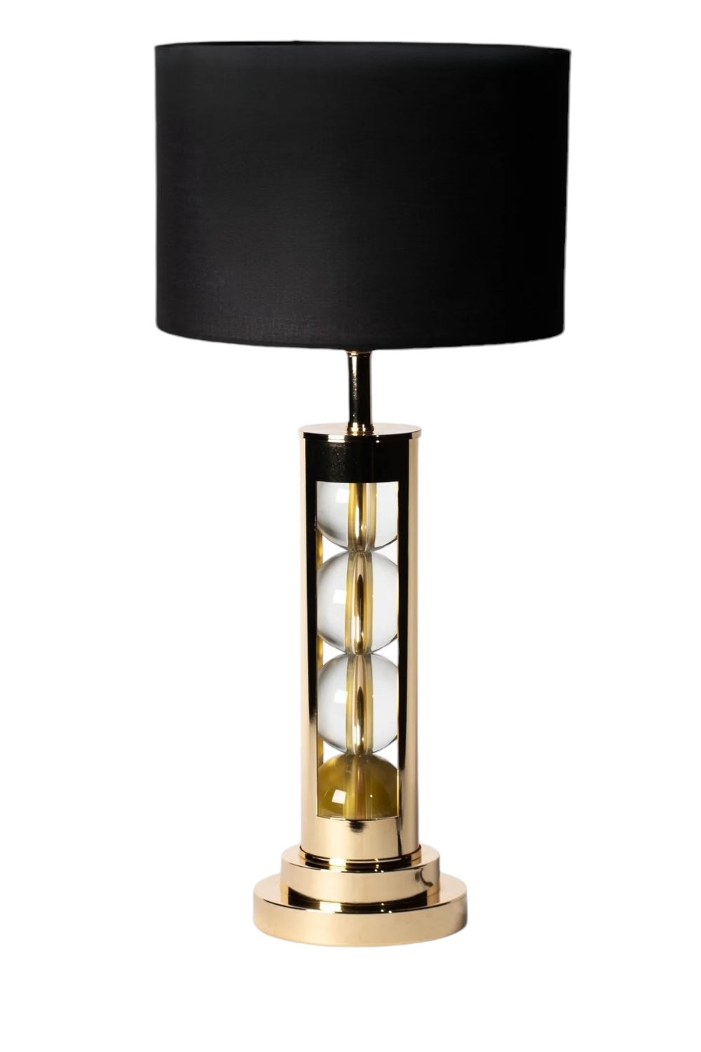 Ponet Maison-Siyah Başlıklı Cam Balon Detaylı Gold Abajur-Dekoratif Aydınlatma-1-Milagron.com