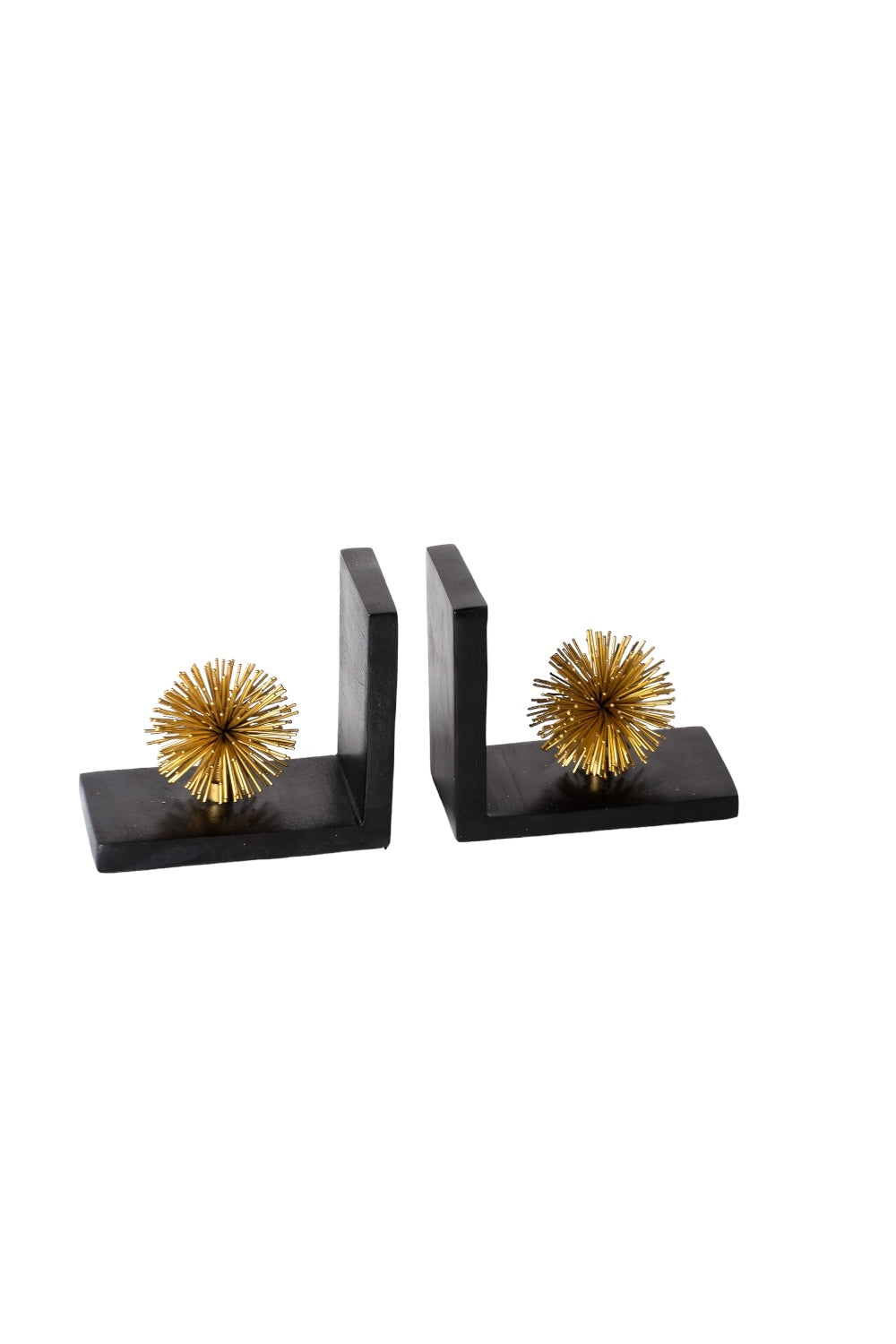 Ponet Maison-Siyah Mermer Pirinç Kestane Detaylı Kitap Tutucu-Biblo-1-Milagron.com